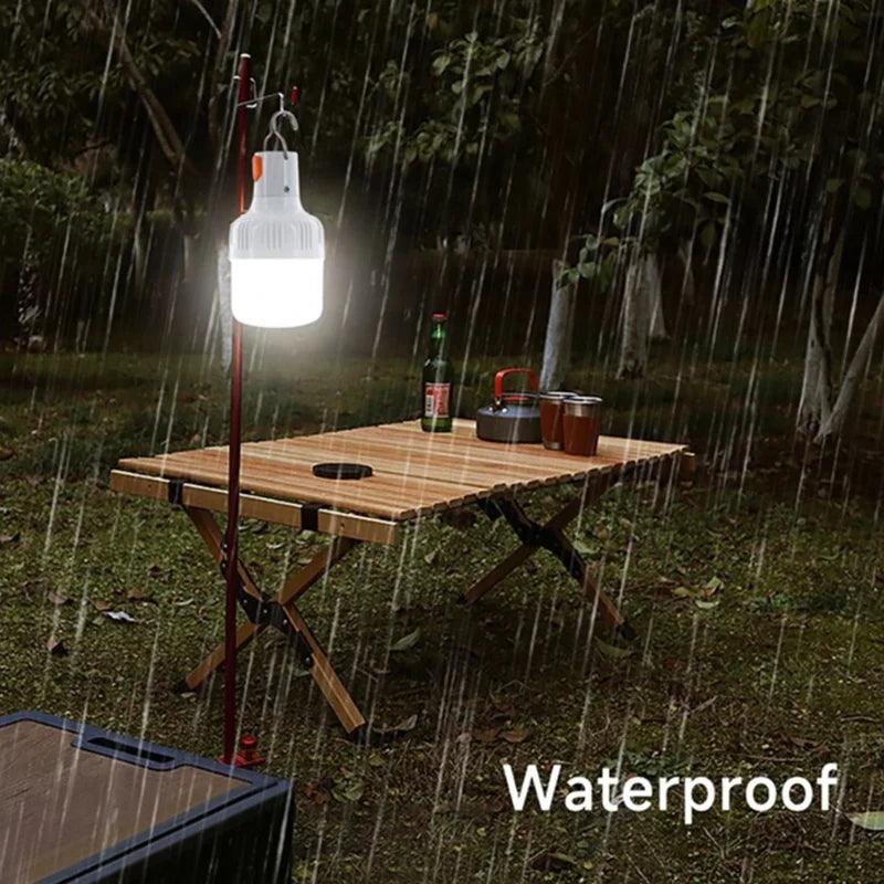 Portable Emergency Lights with Hook Outdoor USB Rechargeable LED Lamp Bulbs Fishing Camping Patio Porch Garden Lighting