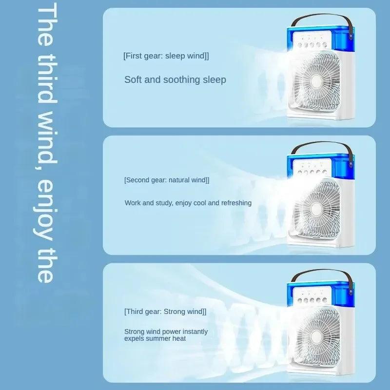 Portable Humidifier Fan AIr Conditioner Household Small Air Cooler Hydrocooling Portable Air Adjustment For Office 3 Speed Fan