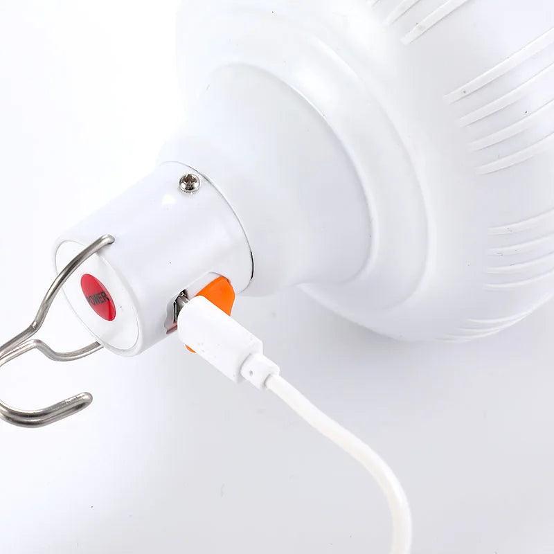 Portable Emergency Lights with Hook Outdoor USB Rechargeable LED Lamp Bulbs Fishing Camping Patio Porch Garden Lighting