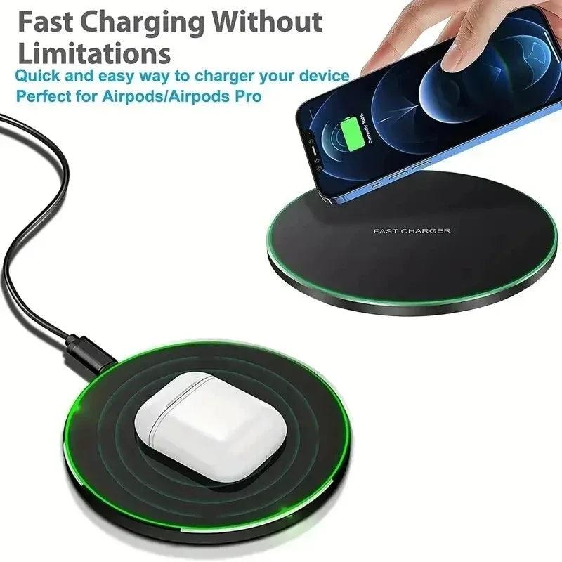 30W Wireless Charger For iPhone 15 14 13 12 11 Pro XS Max X XR Induction Fast Wireless Charging Pad For Samsung S Xiaomi Type C