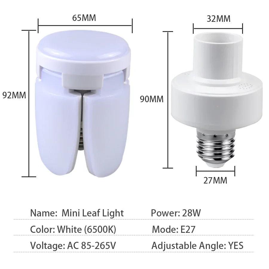 E27 LED Bulb 28W Fan Shape LED Lamp Foldable 220V 110V Light Bulbs For Home Living Room Warehouse Garage Ceiling Light