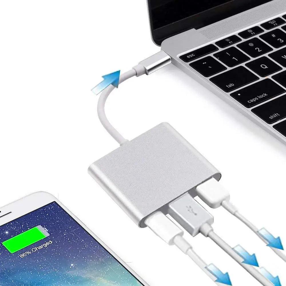 USB C 3 In 1 Hub Thunderbolt3 Type-C To 4K HD Display USB 3.0 60W PD Fast Charging Adapter Splitter for Macbook Air Ipad Pro PC
